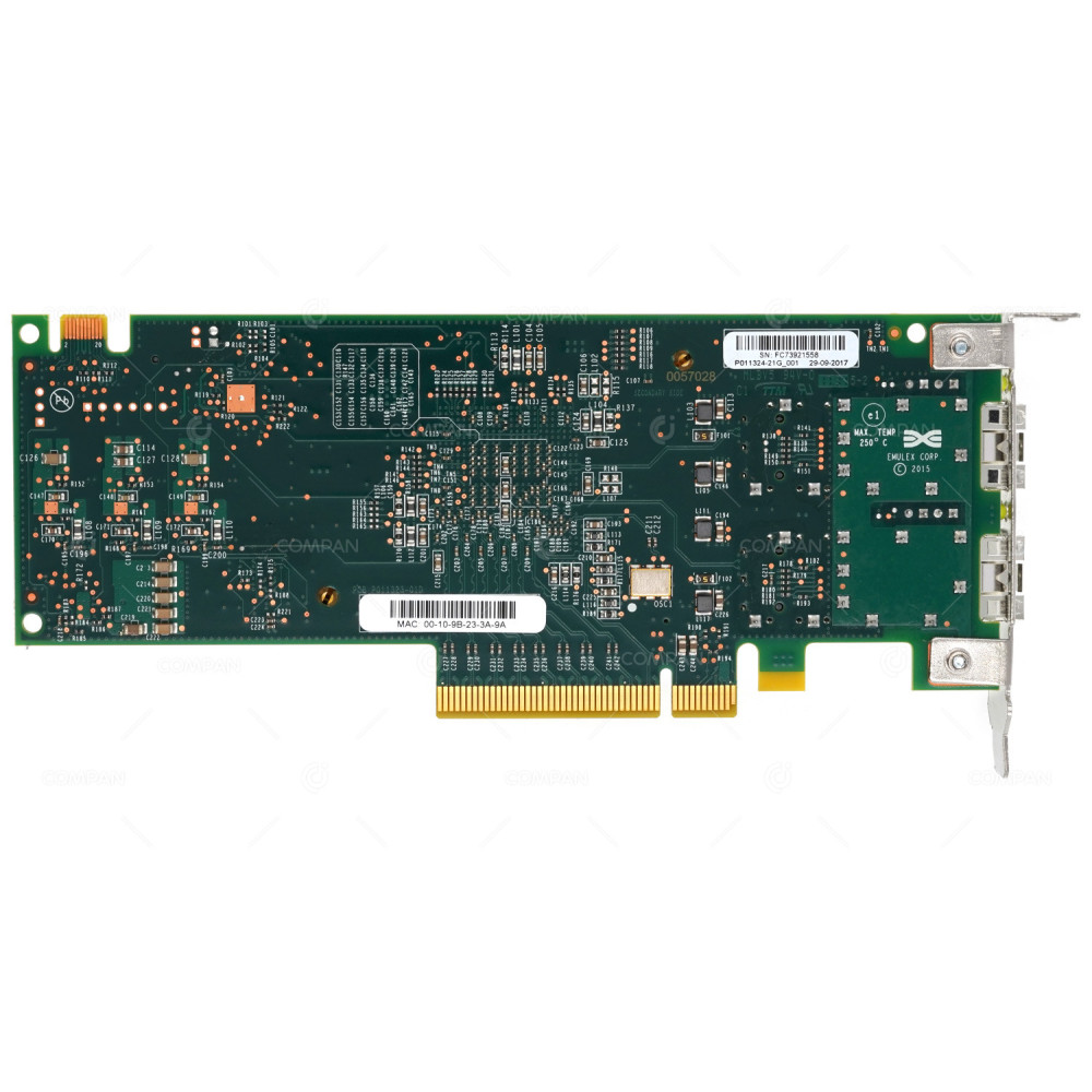 01CV843 LP IBM EMULEX LPE31002 DUAL PORT 16GB FC ADAPTER LOW PROFILE 01CV842, P011324-21G, LPE31002